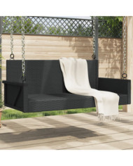 Balancelle noir 119x56x48 cm résine tressée | Mobilier & Déco