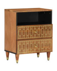Table de chevet 50x33x62 cm bois de manguier massif | Mobilier & Déco
