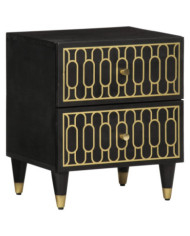 Table de chevet 40x33x46 cm Bois de manguier solide | Mobilier & Déco