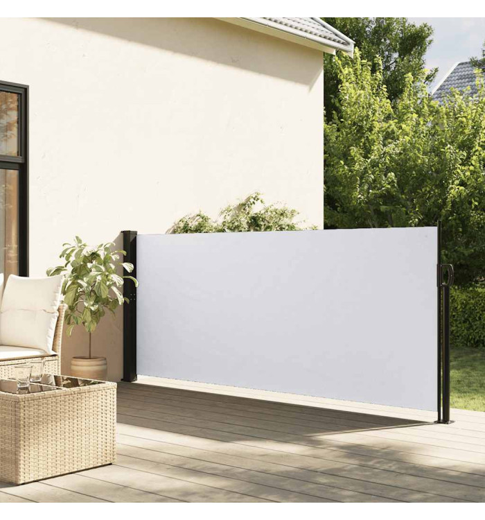 Auvent latéral rétractable blanc 140x500 cm | Mobilier & Déco