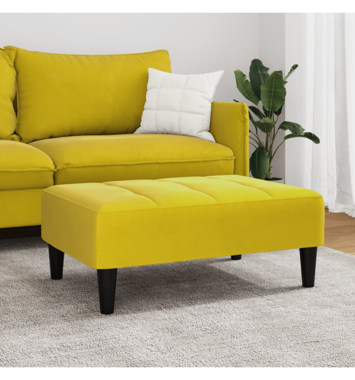 Repose-pied jaune 77x55x31 cm velours | Mobilier & Déco
