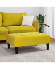 Repose-pied jaune 77x55x31 cm velours | Mobilier & Déco
