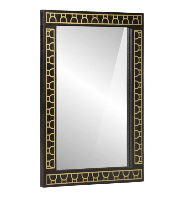 Miroir de bain 50x70x2,5 cm bois de manguier massif et verre | Mobilier & Déco