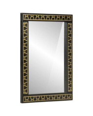 Miroir de bain 50x70x2,5 cm bois de manguier massif et verre | Mobilier & Déco