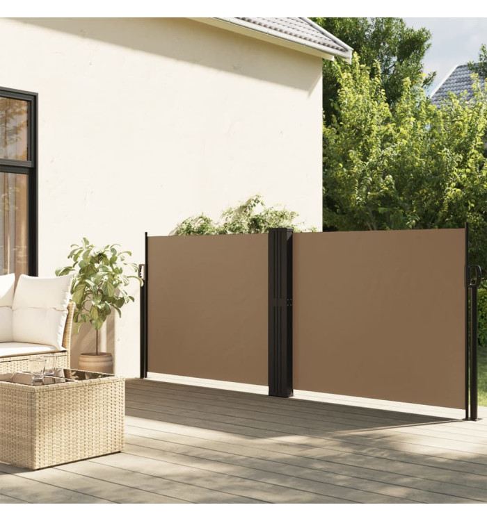 Auvent latéral rétractable taupe 120x1200 cm | Mobilier & Déco
