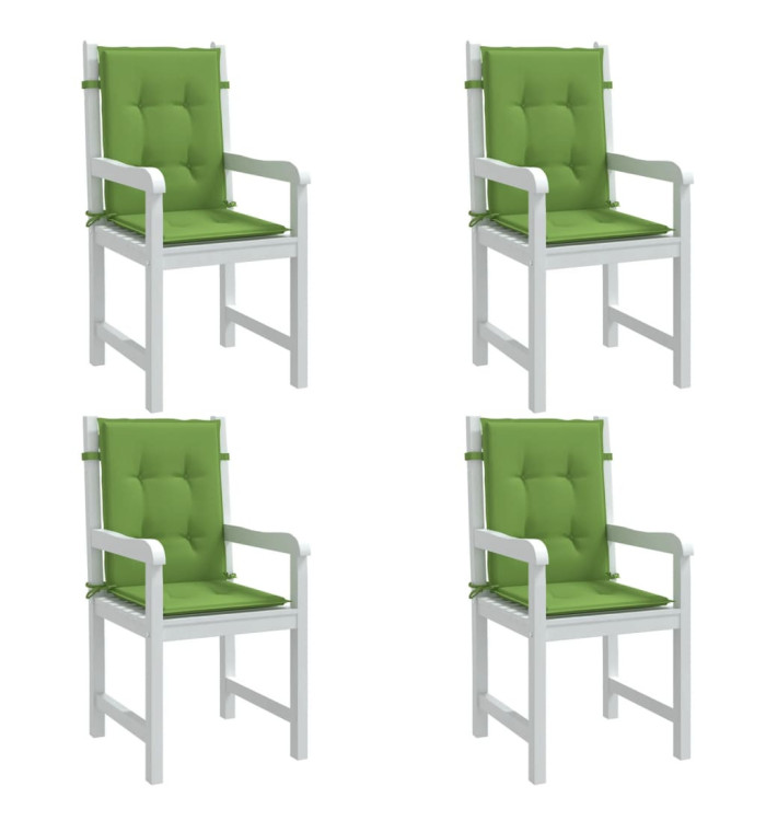 Coussins de chaise à dossier bas lot de 4 vert mélangé tissu | Mobilier & Déco