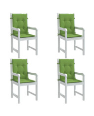 Coussins de chaise à dossier bas lot de 4 vert mélangé tissu | Mobilier & Déco