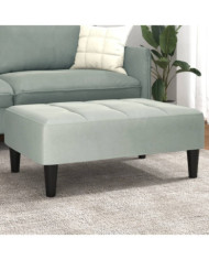 Repose-pied gris clair 77x55x31 cm velours | Mobilier & Déco