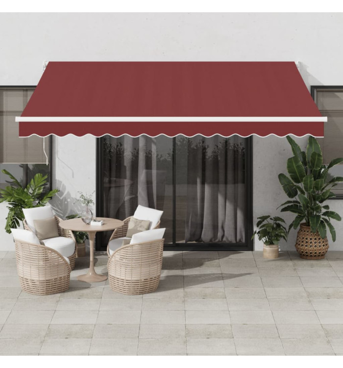 Auvent manuel rétractable bordeaux 400x300 cm | Mobilier & Déco