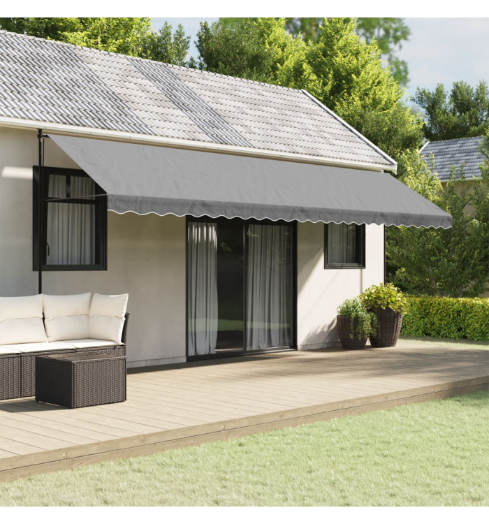Tissu de remplacement de cantonnière d’auvent rayure anthracite | Mobilier & Déco