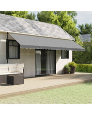 Tissu de remplacement de cantonnière d’auvent rayure anthracite | Mobilier & Déco