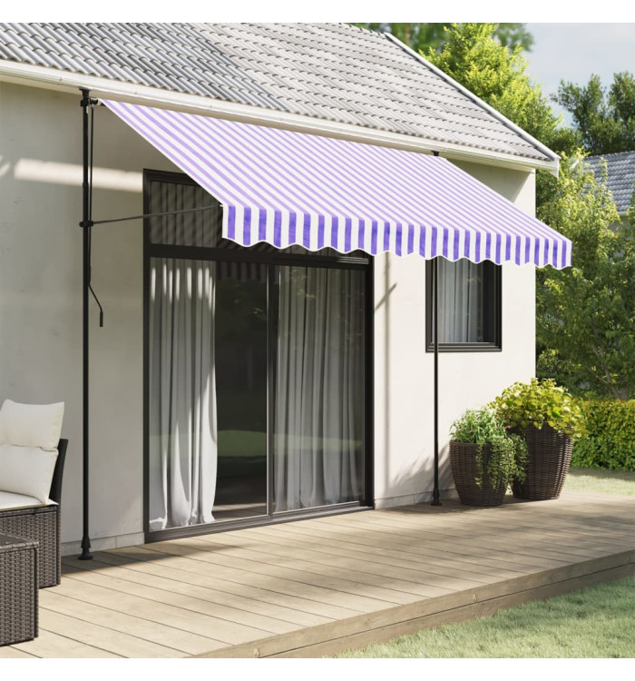Tissu de remplacement de cantonnière d’auvent rayure bleu blanc | Mobilier & Déco