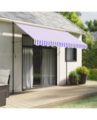 Tissu de remplacement de cantonnière d’auvent rayure bleu blanc | Mobilier & Déco