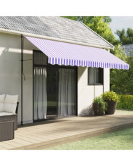 Tissu de remplacement de cantonnière d’auvent rayure bleu blanc | Mobilier & Déco