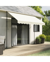 Tissu de remplacement de cantonnière d’auvent rayure crème 3 m | Mobilier & Déco