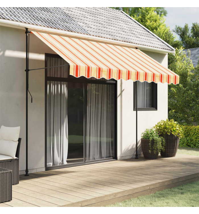 Tissu de remplacement de cantonnière d’auvent jaune orange 3 m | Mobilier & Déco