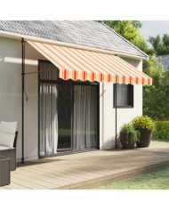 Tissu de remplacement de cantonnière d’auvent jaune orange 3 m | Mobilier & Déco