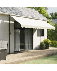 Tissu de remplacement de cantonnière d’auvent rayure crème 4 m | Mobilier & Déco