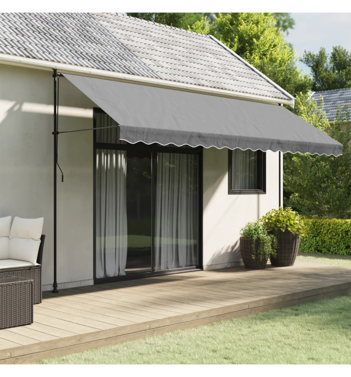 Tissu de remplacement de cantonnière d’auvent rayure anthracite | Mobilier & Déco
