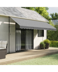 Tissu de remplacement de cantonnière d’auvent rayure anthracite | Mobilier & Déco