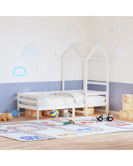Toit de lit pour enfants blanc 98x70x176,5cm bois de pin massif | Mobilier & Déco