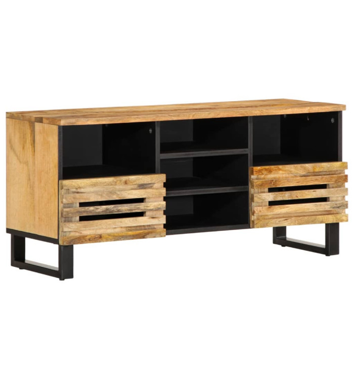 Meuble TV 100x34x46 cm bois massif de manguier brut | Mobilier & Déco