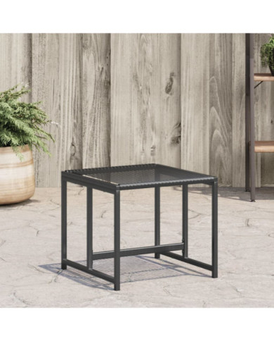 Tabourets de jardin lot de 4 noir résine tressée | Mobilier & Déco