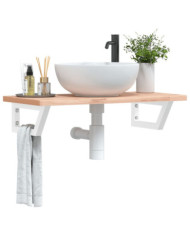 Supports d'étagères pour lavabo 2 pcs blanc trapèze acier | Mobilier & Déco
