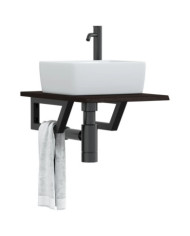 Étagère de vasque murale acier et bois de chêne massif | Mobilier & Déco
