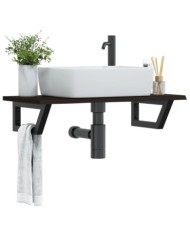 Étagère de vasque murale acier et bois de chêne massif | Mobilier & Déco