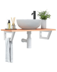 Étagère de vasque murale acier et bois de chêne massif | Mobilier & Déco