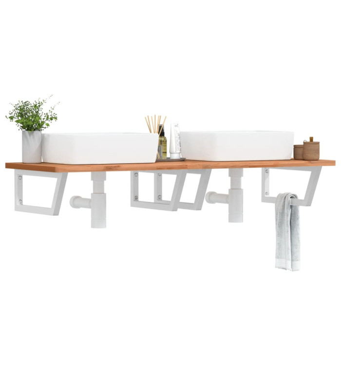 Supports d'étagères pour lavabo 2 pcs blanc trapèze acier | Mobilier & Déco