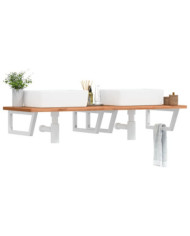 Supports d'étagères pour lavabo 2 pcs blanc trapèze acier | Mobilier & Déco