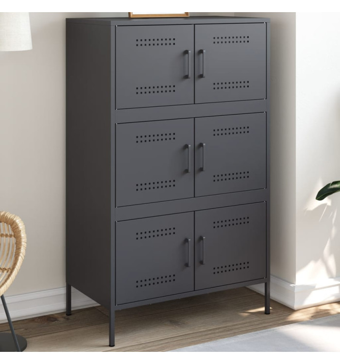 Buffet haut anthracite 68x39x113 cm acier | Mobilier & Déco