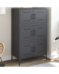 Buffet haut anthracite 68x39x113 cm acier | Mobilier & Déco