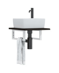 Étagère de vasque murale acier et bois de chêne massif | Mobilier & Déco