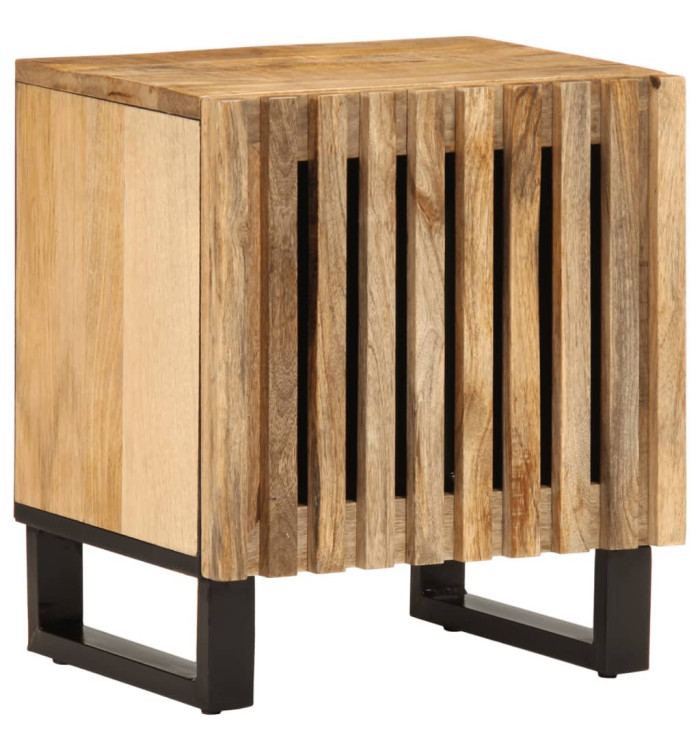 Table de chevet 40x34x46 cm bois de manguier massif brut | Mobilier & Déco