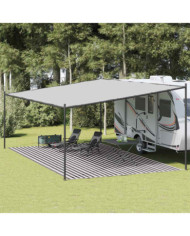 Tapis de tente anthracite et blanc 400x600 cm PEHD | Mobilier & Déco