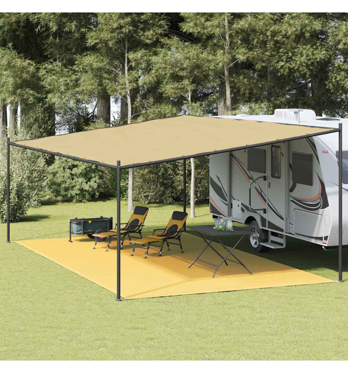 Tapis de tente beige 400x800 cm PEHD | Mobilier & Déco
