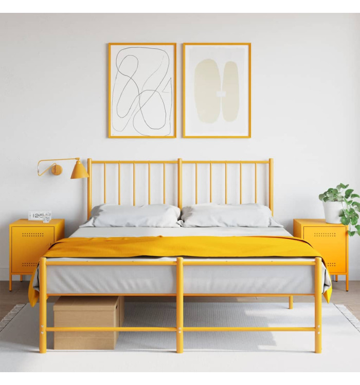 Tables de chevet 2 pcs jaune moutarde 36x39x50,5 cm acier | Mobilier & Déco