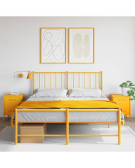 Tables de chevet 2 pcs jaune moutarde 36x39x50,5 cm acier | Mobilier & Déco