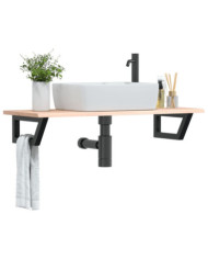 Étagère de vasque murale acier et bois de chêne massif | Mobilier & Déco