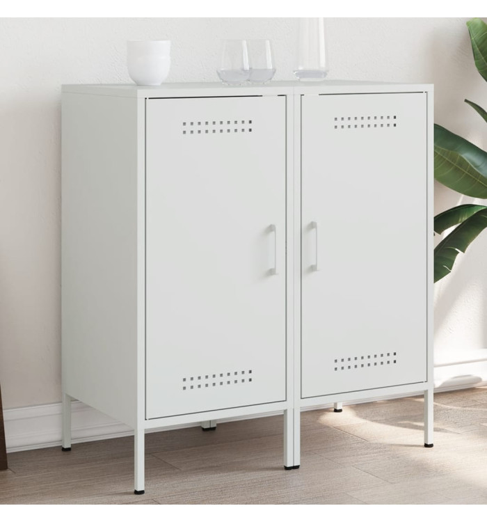 Buffets 2 pcs blanc 36x39x79 cm acier | Mobilier & Déco