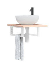 Étagère de vasque murale acier et bois de chêne massif | Mobilier & Déco