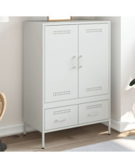 Buffet haut blanc 68x39x101,5 cm acier | Mobilier & Déco