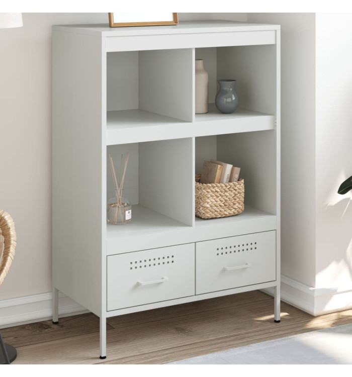 Buffet haut blanc 68x39x101,5 cm acier | Mobilier & Déco