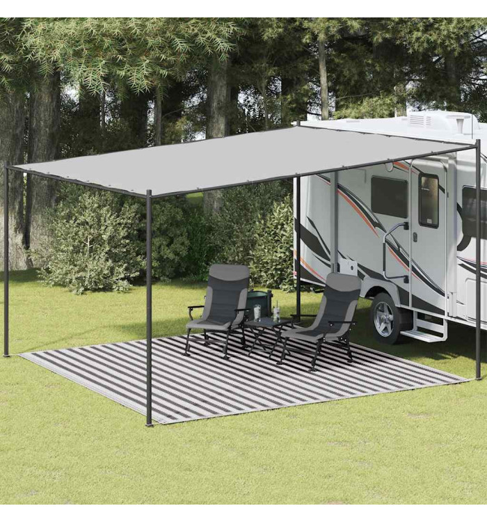 Tapis de tente anthracite et blanc 400x400 cm PEHD | Mobilier & Déco