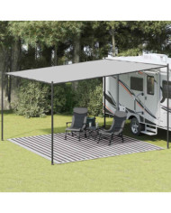 Tapis de tente anthracite et blanc 400x400 cm PEHD | Mobilier & Déco