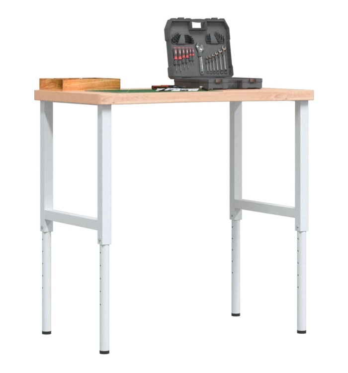 Établi 100x(55-60)x(73-99,5) cm bois massif de hêtre | Mobilier & Déco