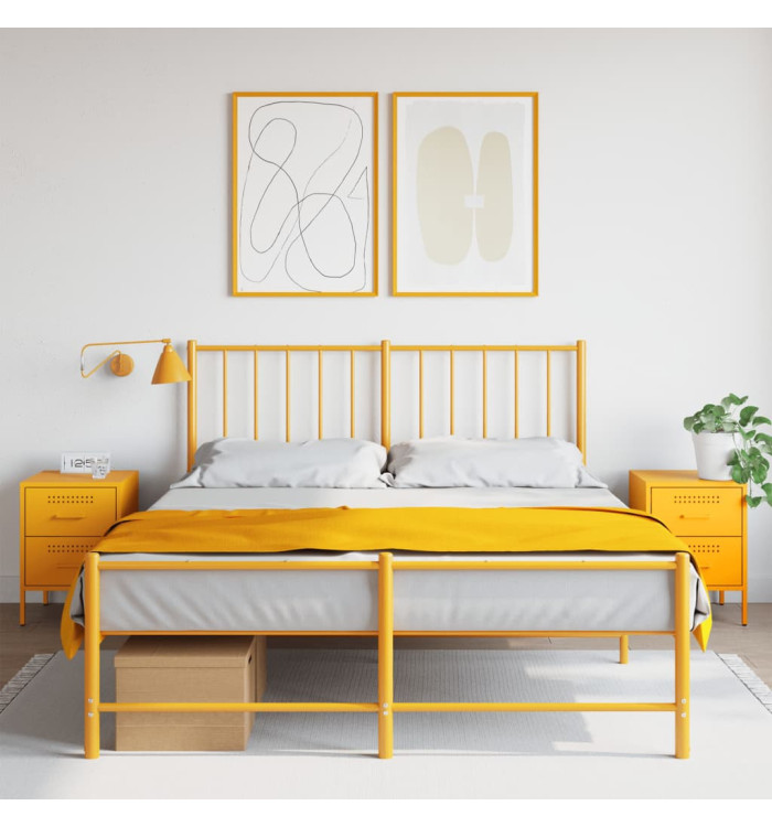 Tables de chevet 2 pcs jaune moutarde 36x39x50,5 cm acier | Mobilier & Déco